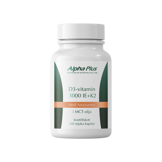 D3-vitamin 3000 IE + K2, 180 kap