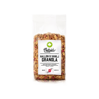 Chelsie's Hallon & Vanilj Granola, 400 g Eko