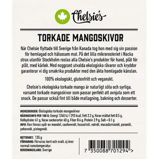 Torkade Mangoskivor, 135 g Eko