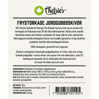 Chelsie's Frystorkade Jordgubbsskivor, 30 g Eko
